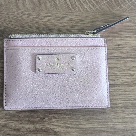 Kate Spade Card Holder Waller Leather Pink Leather - Picture 1 of 3